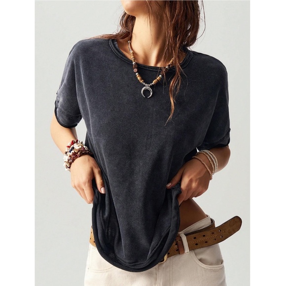 Black Butterfly Mesh Sheer Back Insert Tee Shirt - Picture 4 of 9